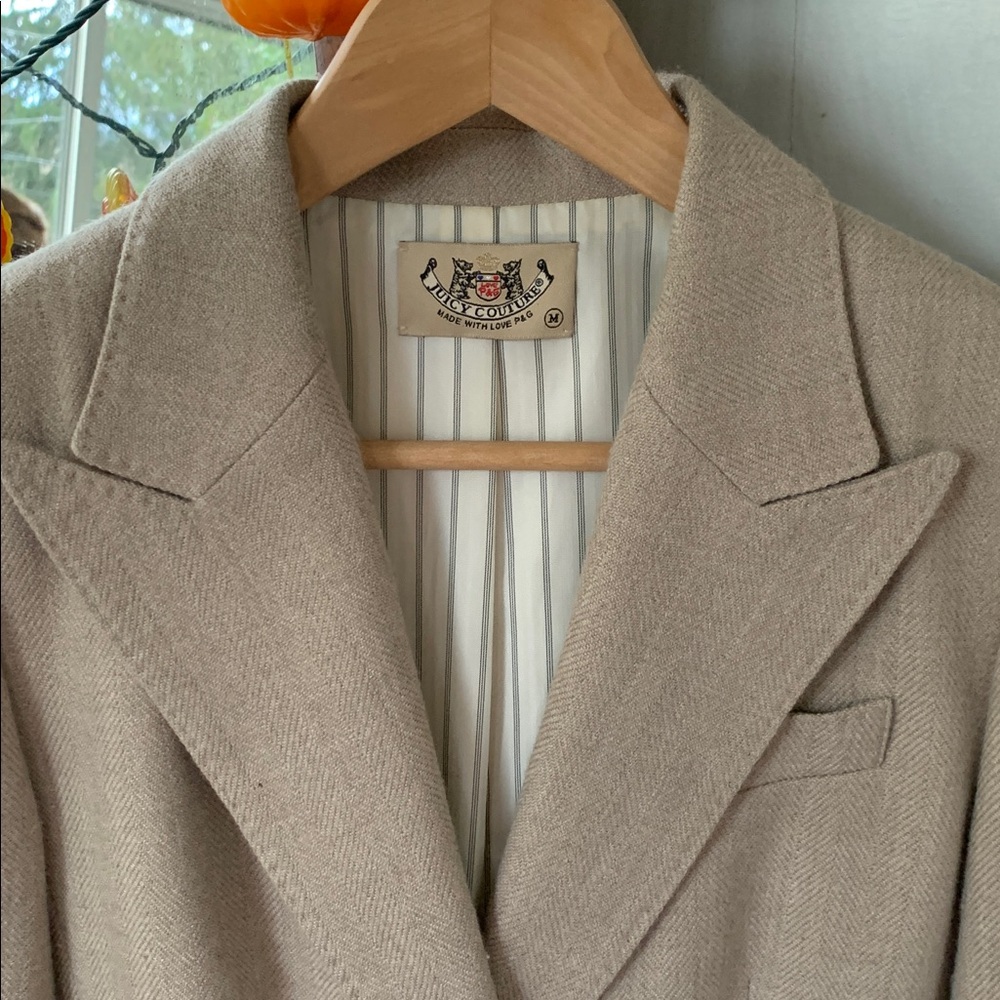 Juicy Couture Wool Women's Light Tan Blazer - Picture 3 of 6